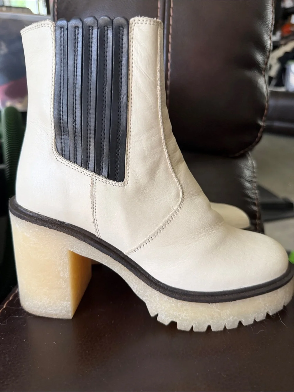 Free People cream leather